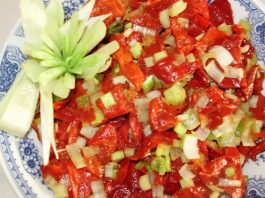 posna salata od suve paprike i praziluka