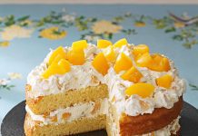 Posna torta sa breskvom i lešnikom Posna torta sa breskvom i lešnikom