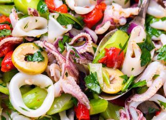 Posna salata sa lignjama Posna salata sa lignjama