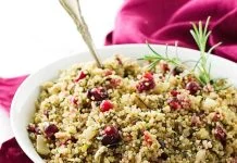 Posna kinoa salata sa brusnicama i orasima Posna kinoa salata sa brusnicama i orasima