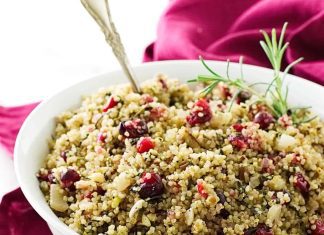 Posna kinoa salata sa brusnicama i orasima Posna kinoa salata sa brusnicama i orasima