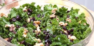Posna salata od kelja sa brusnicama i orasima Posna salata od kelja sa brusnicama i orasima
